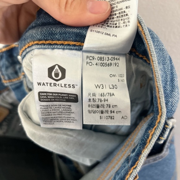 Levi's 513 Slim Straight Stretch blue Denim Jeans Size 31X30 NWT - Picture 10 of 10